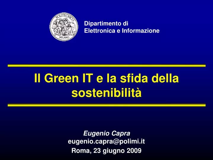 il green it e la sfida della sostenibilit