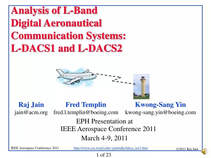 analysis of l band digital aeronautical communication systems l dacs1 and l dacs2