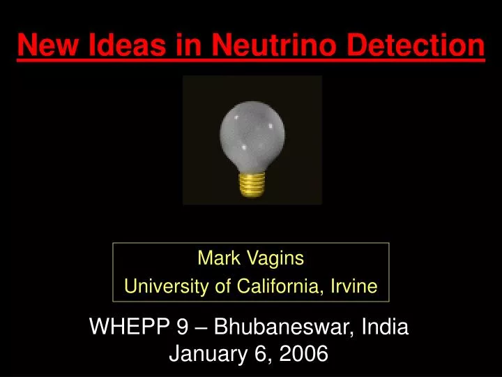 new ideas in neutrino detection