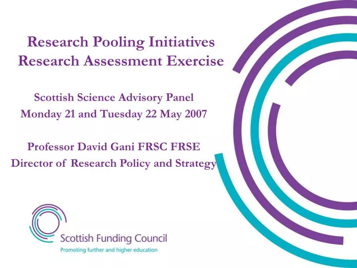 research pooling initiatives research assessment exercise