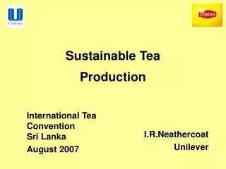 Sustainable Tea Production
