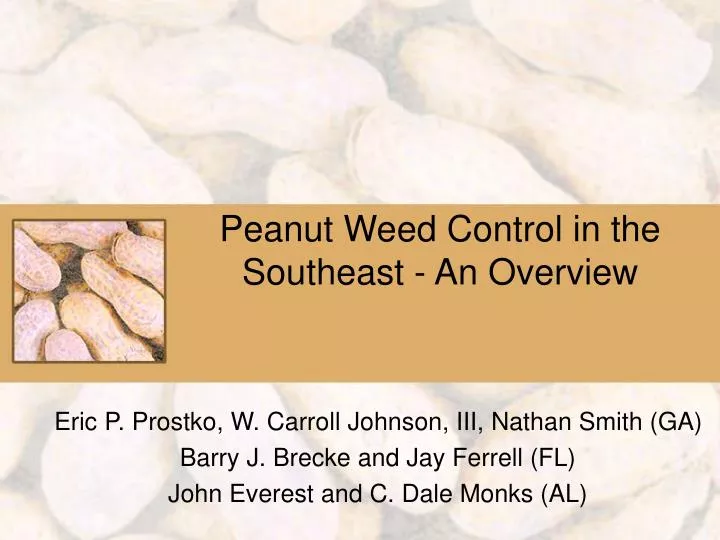 peanut weed control in the southeast an overview