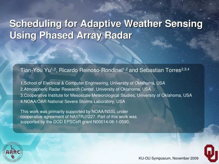 scheduling for adaptive weather sensing using phased array radar