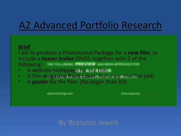 a2 advanced portfolio research