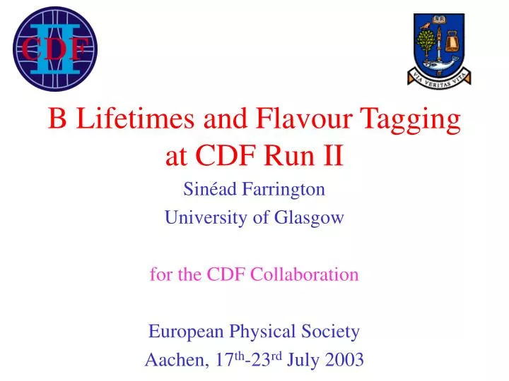 b lifetimes and flavour tagging at cdf run ii