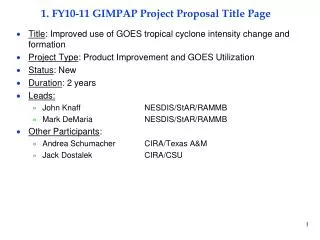 1. FY10-11 GIMPAP Project Proposal Title Page