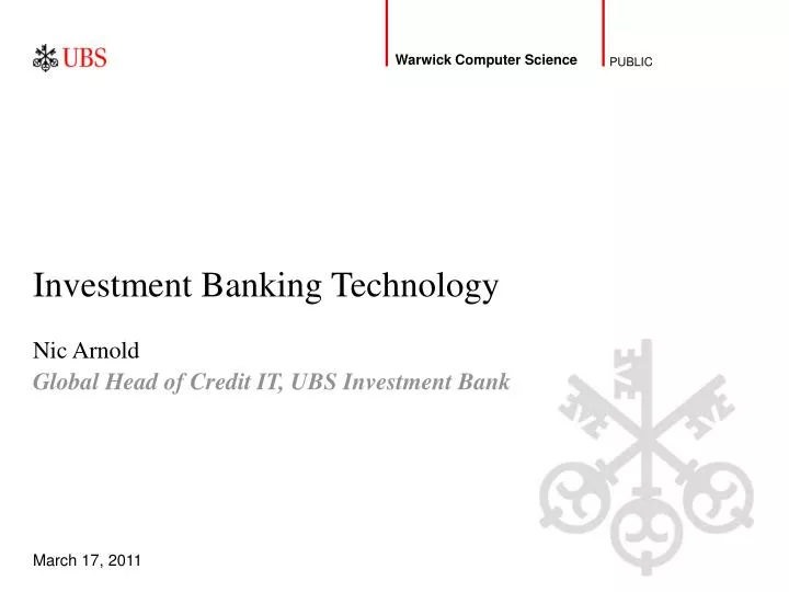 investment banking technology