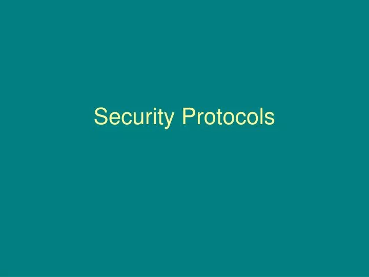 security protocols