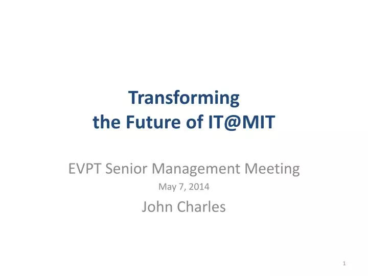 transforming the future of it@mit