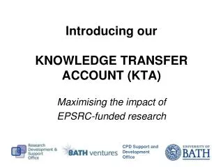 Introducing our KNOWLEDGE TRANSFER ACCOUNT (KTA)
