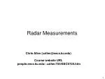 Radar Measurements - slide 1