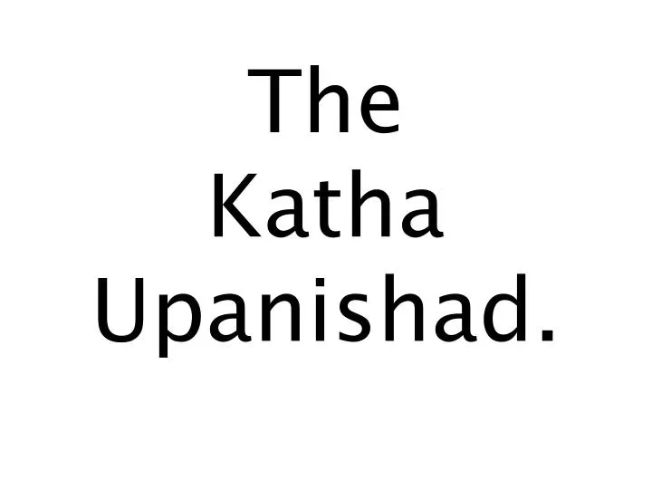 the katha upanishad