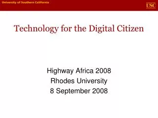 Technology for the Digital Citizen