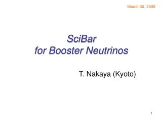 SciBar for Booster Neutrinos