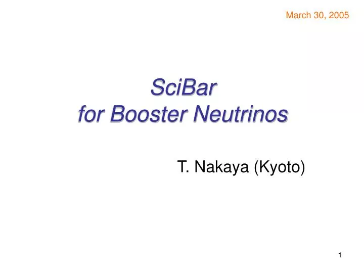 scibar for booster neutrinos