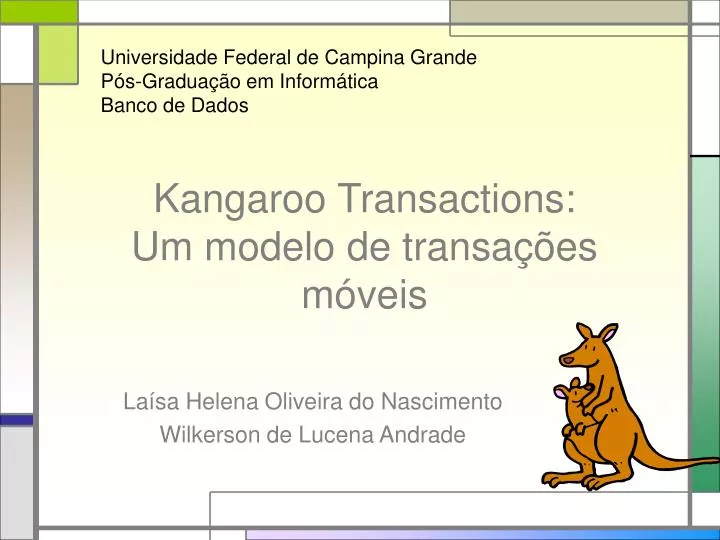 kangaroo transactions um modelo de transa es m veis