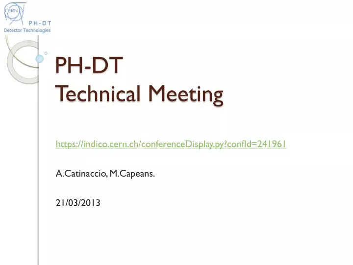 ph dt technical meeting