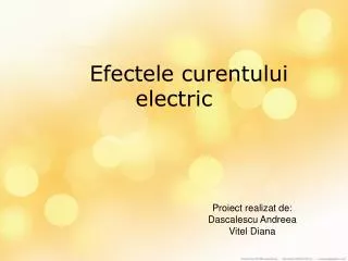 efectele curentului electric