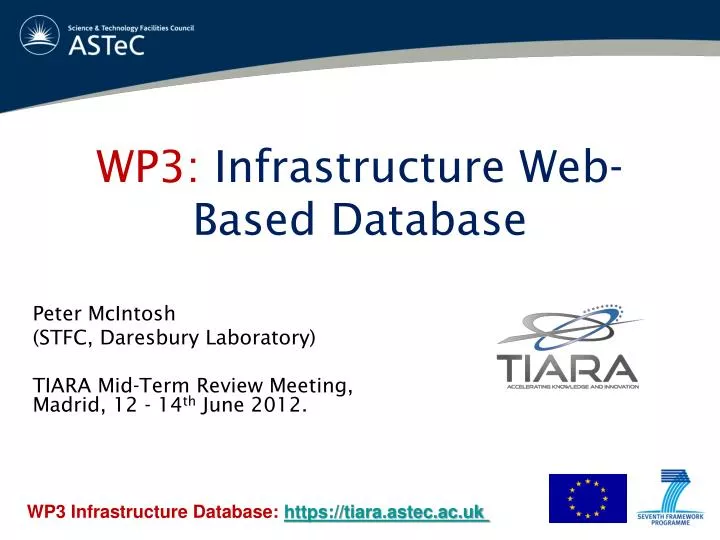 wp3 infrastructure web based database