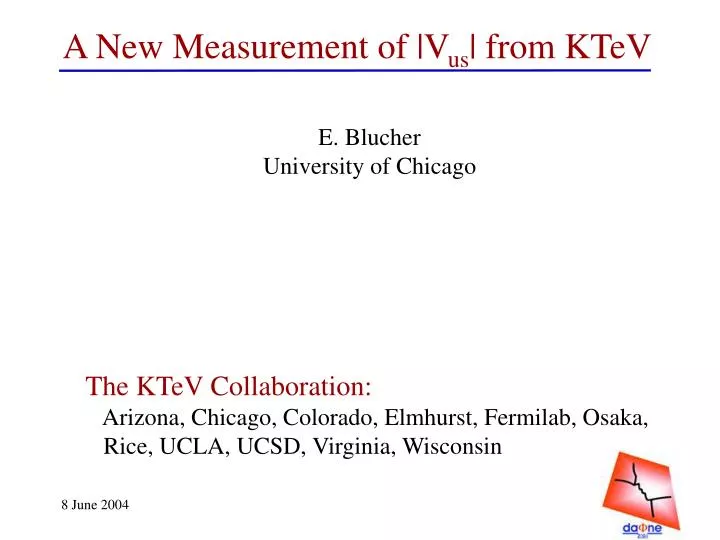 a new measurement of v us from ktev