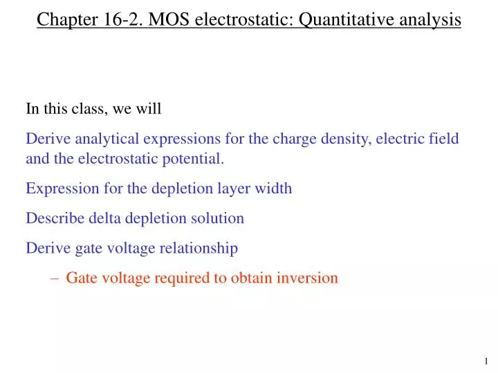 chapter 16 2 mos electrostatic quantitative analysis