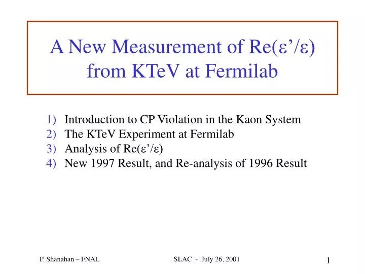 a new measurement of re e e from ktev at fermilab