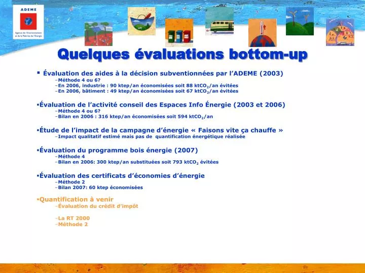 quelques valuations bottom up