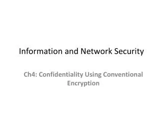 information and network security
