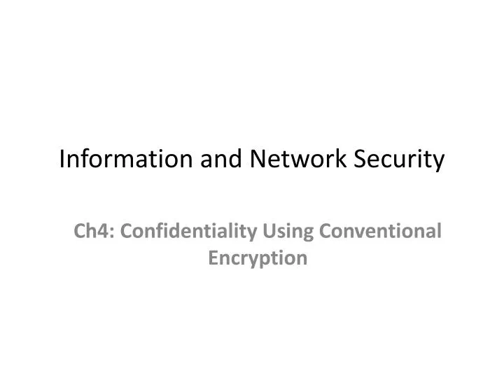 information and network security