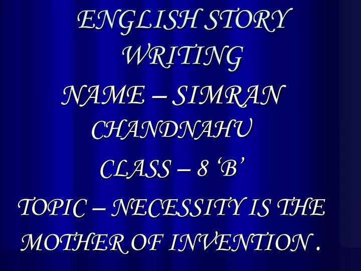 english story writing
