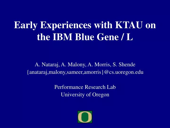early experiences with ktau on the ibm blue gene l