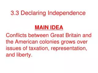 3.3 Declaring Independence