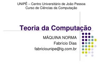 teoria da computa o