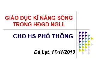 gi o d c k n ng s ng trong h gd ngll