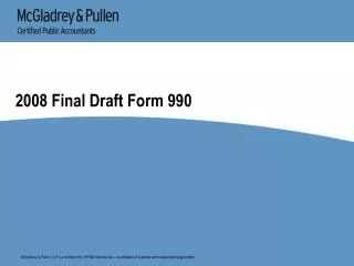 2008 Final Draft Form 990