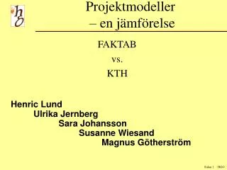 projektmodeller en j mf relse