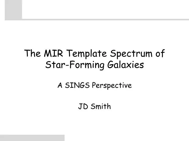the mir template spectrum of star forming galaxies