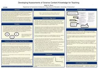 Developing Assessments of Science Content Knowledge for Teaching