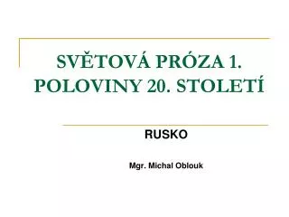 sv tov pr za 1 poloviny 20 stolet