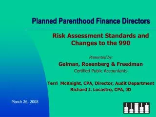 planned parenthood finance directors