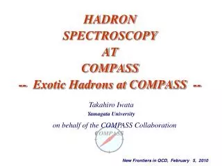 HADRON SPECTROSCOPY AT COMPASS -- Exotic Hadrons at COMPASS --