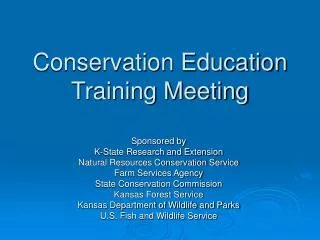 Conservation Education Training Meeting