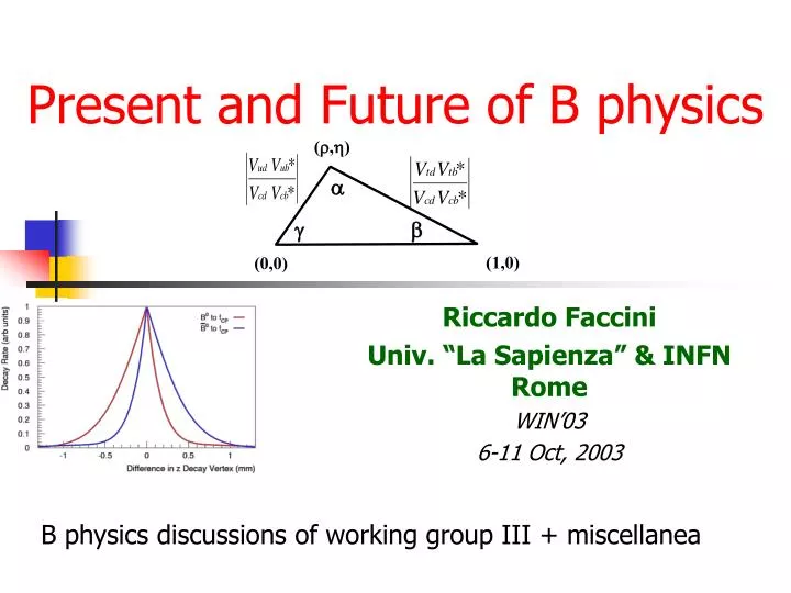 present and future of b physics