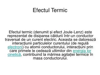 efectul termic