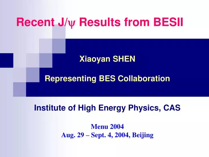 recent j results from besii