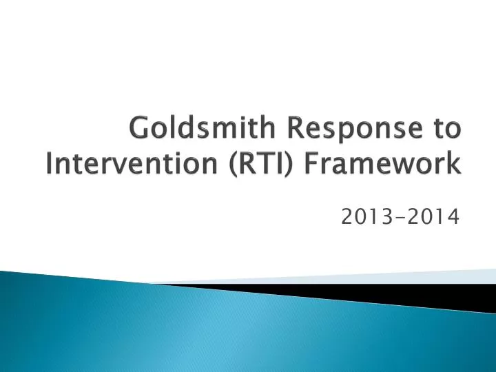 goldsmith response to intervention rti framework