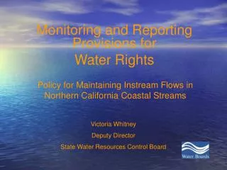 Policy for Maintaining Instream Flows in Northern California Coastal Streams