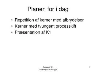 planen for i dag
