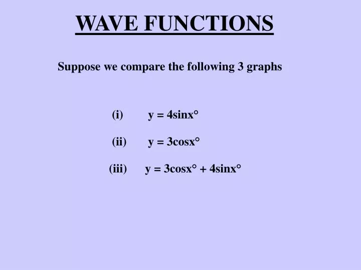 wave functions