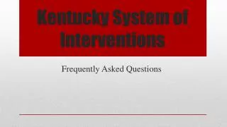 Kentucky System of Interventions